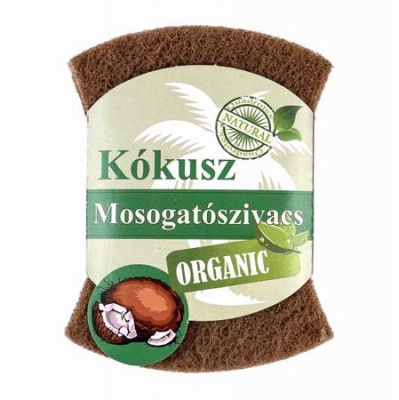 Mosogatószivacs, 2 db, BIO NATURAL, kókusz