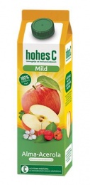 Gyümölcslé, 100%, 1 l, HOHES C " Mild Juice", alma-acerola